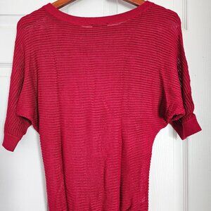 Express Open Knit Mesh Sweater Red